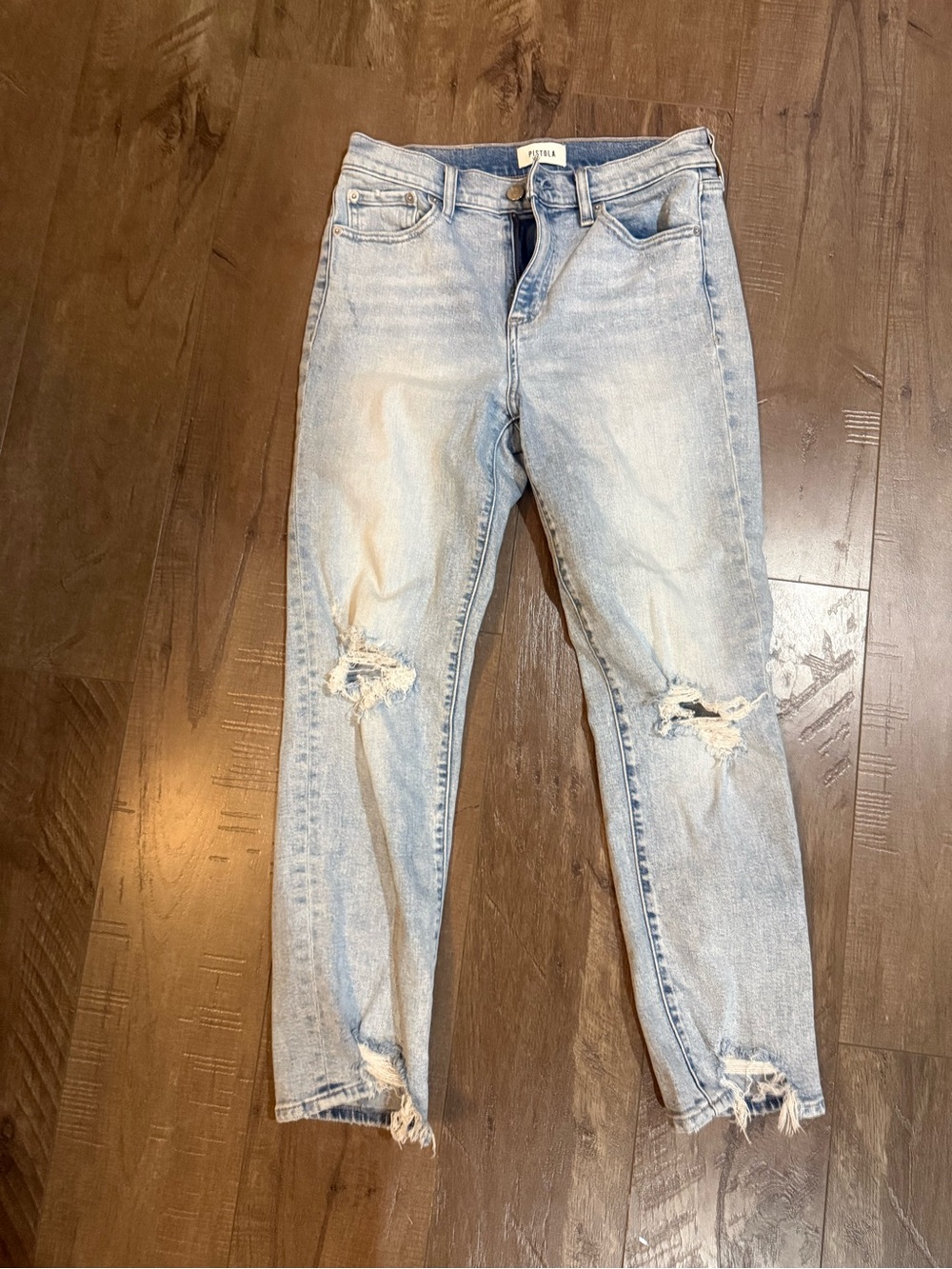 Light Wash Distressed Women’s Jeans -